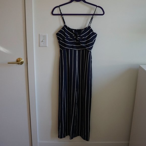 Bardot Layla Striped Jumpsuit Size US6/S in Navy - Picture 5 of 14